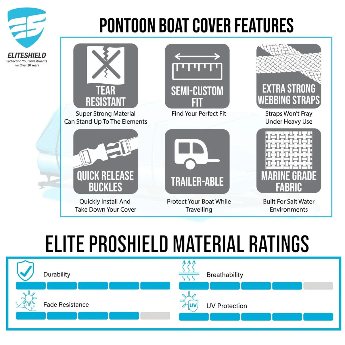 Storage Cover for Apex Marine 818 VX Fish Trailerable Pontoon (Pro)