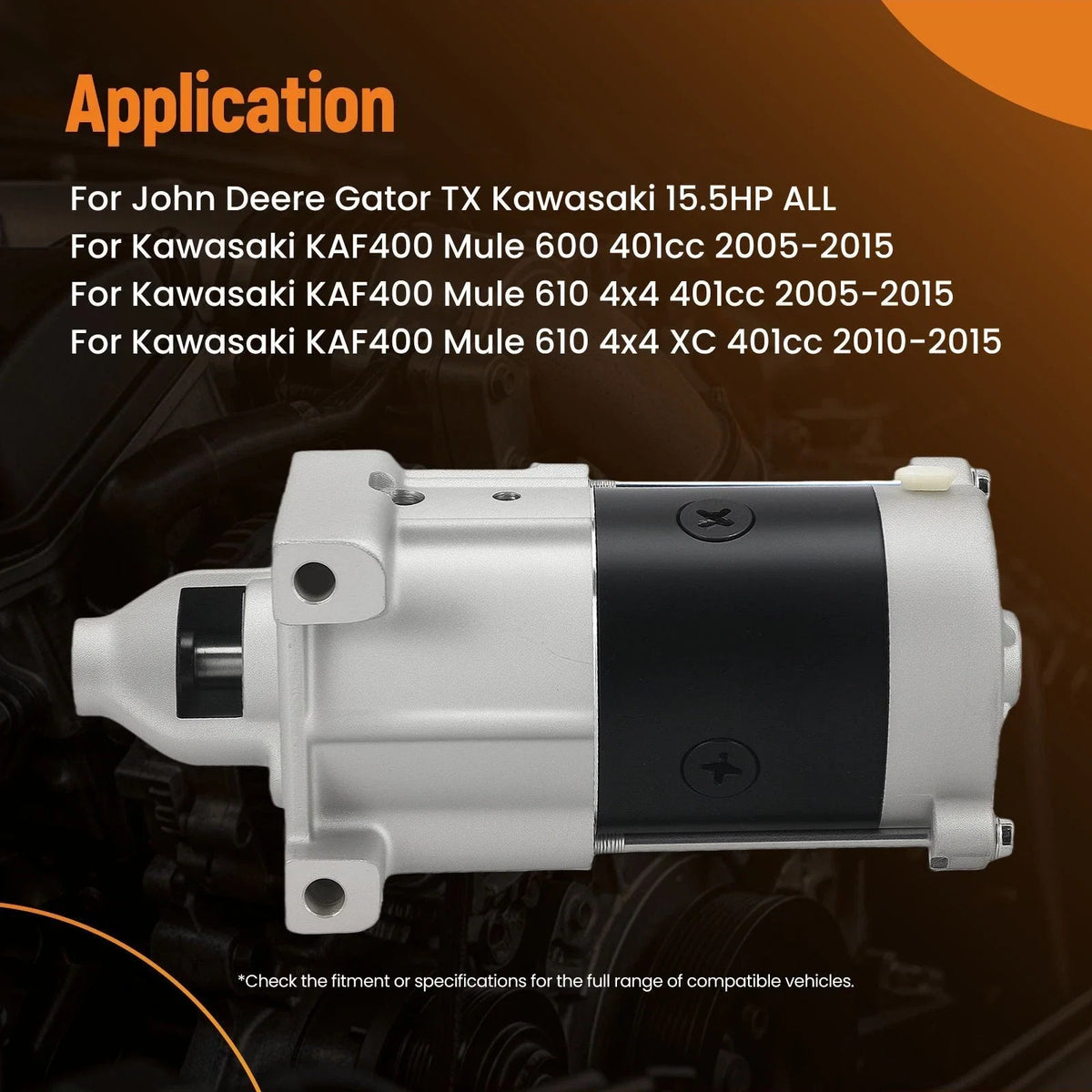 Starter Motor for Kawasaki KAF400 Mule 600 610 (12V, 9 Teeth, 21163-7028, AM134946)