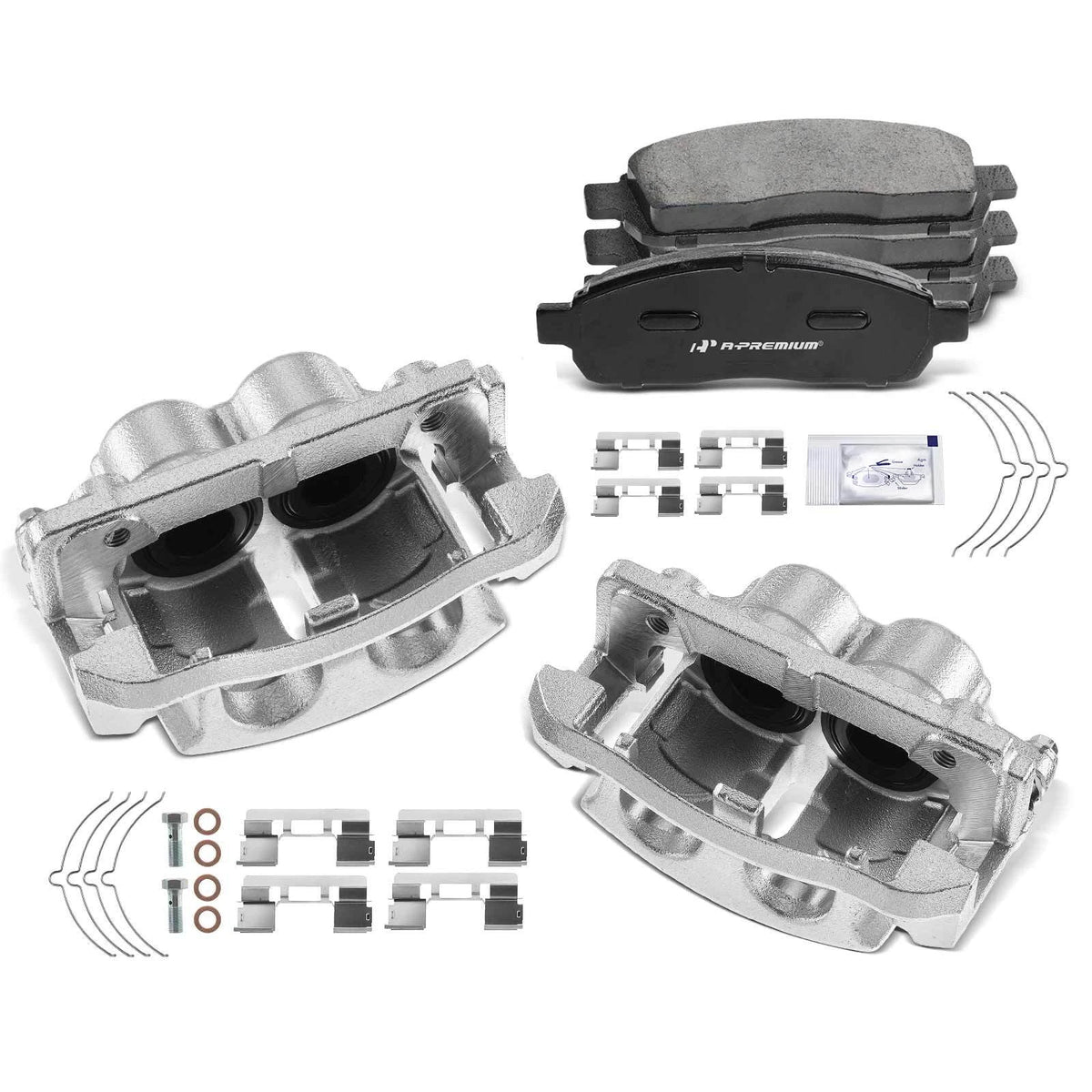 Set of 6 Front Brake Caliper & Ceramic Pads for Ford F-150 (2004–2008) - 4L3Z2B120AA, 4L3Z2B121AA, 18-B4860, 18-B4861, P-1083