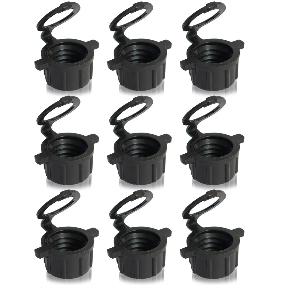 9 Pcs Racing Vent Caps for VP Fuel Jug Can (24mm) Black Plastic