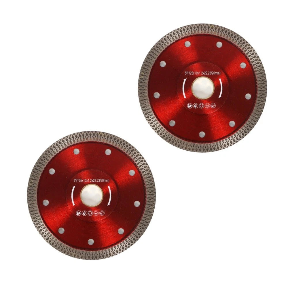 2X 5" Diamond Saw Blade for Porcelain Tile Stone (Dry/Wet Cutting)