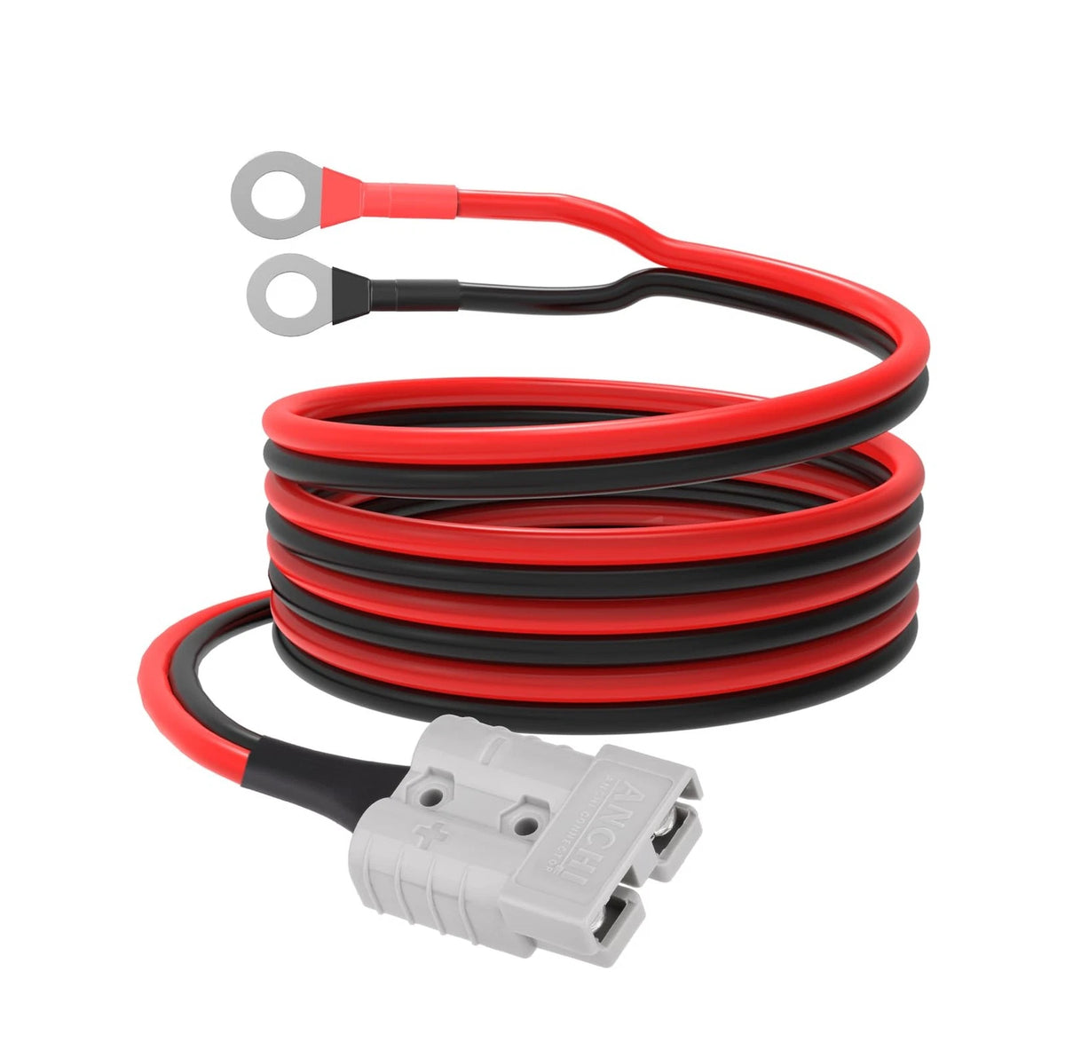 5FT Anderson 50amp O Ring Terminal Cable, 10AWG, Red for Custom Applications
