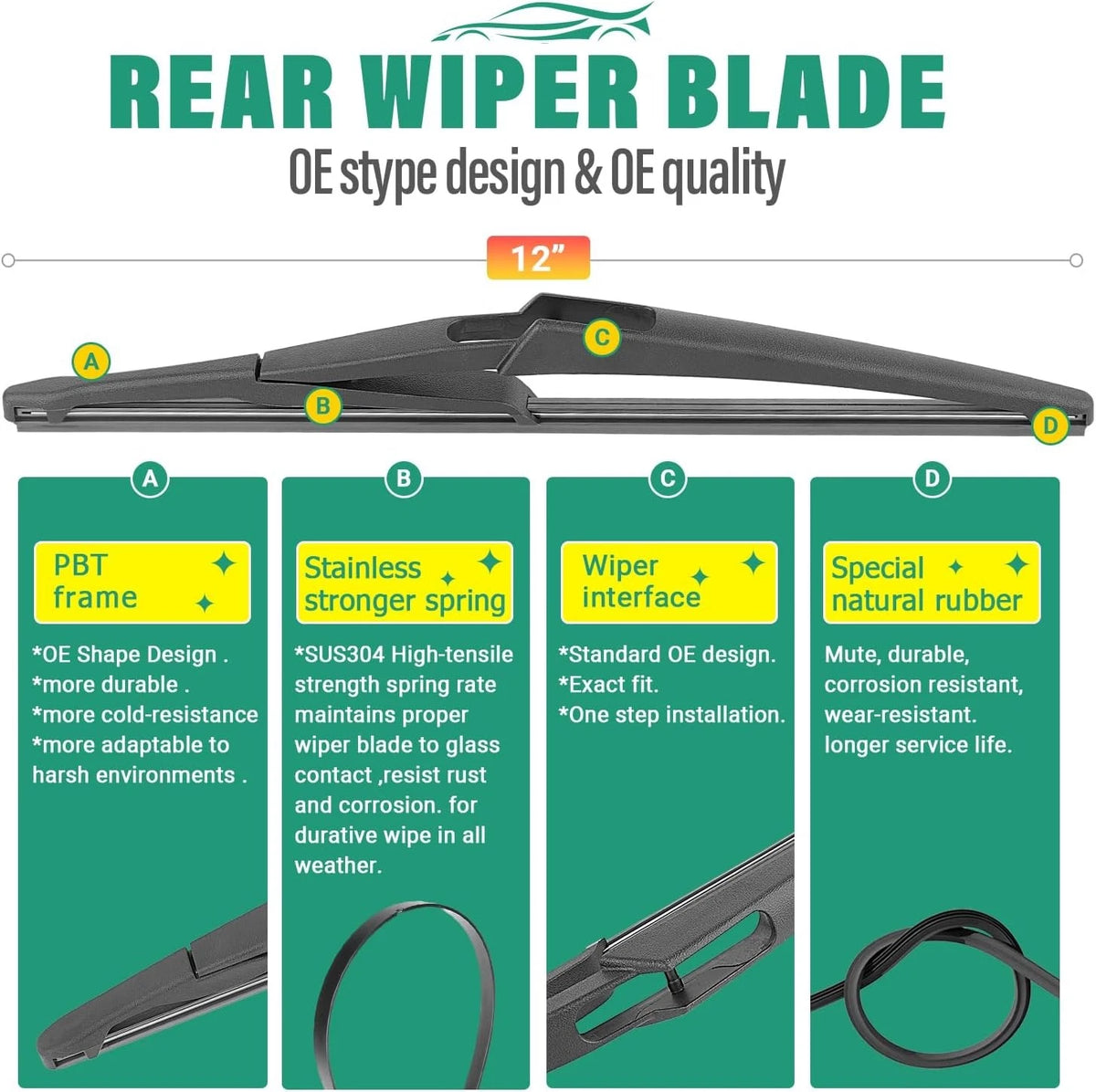 Set of 2 Windshield Wiper Blades for Mercedes Benz GL-Class (ws 635)