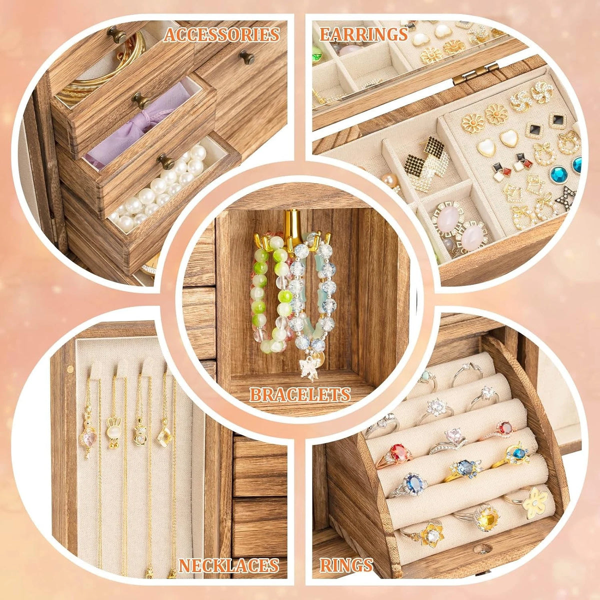 Jewelry Box Organizer for Women Girls (6 Layer)