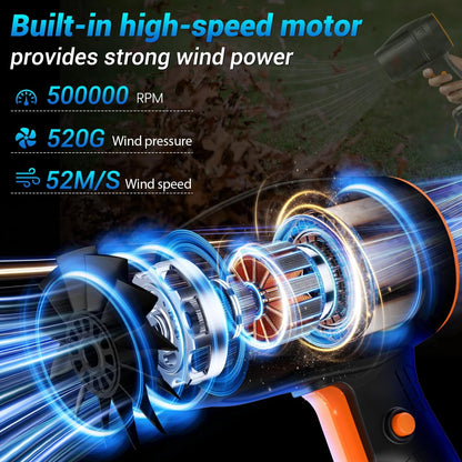 Handheld Electric Cordless Leaf Blower Mini Turbo Jet (500,000RPM)
