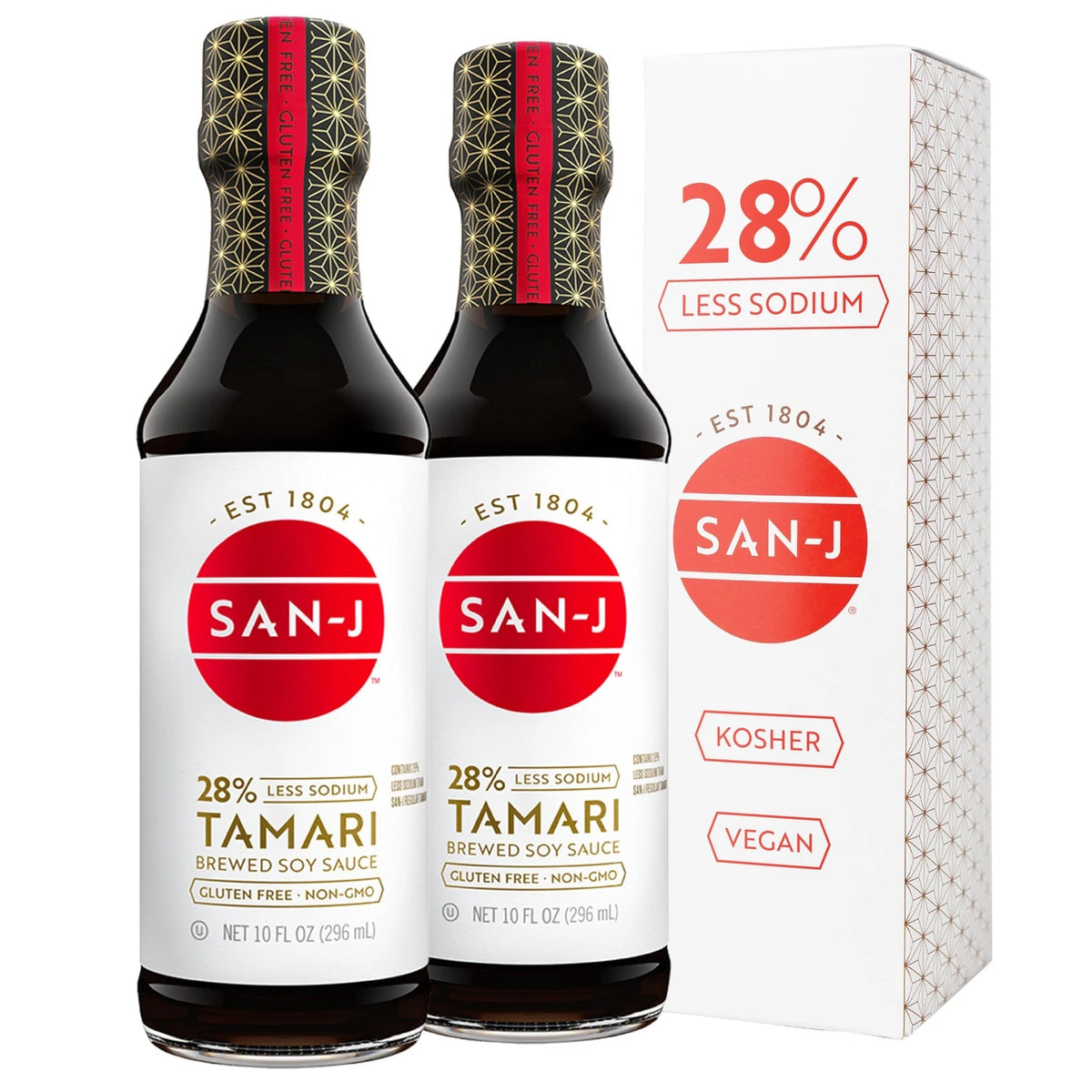 2X San-J Gluten Free Tamari Soy Sauce 28% Less Sodium