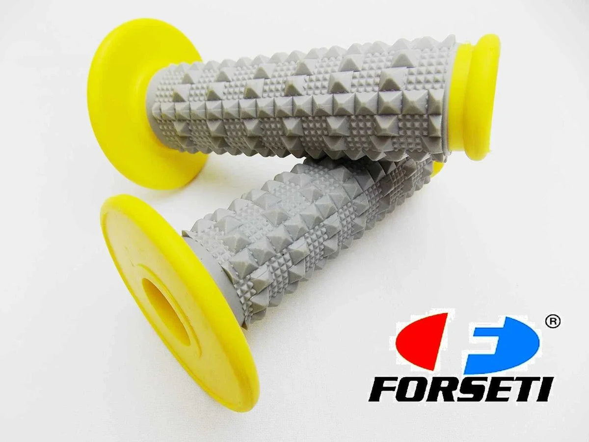 Yellow Grey Diamond Handlebar Grip Set for Honda CR85 (2003-2007)