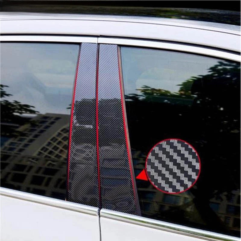 6x Carbon Fiber Exterior Pillar Posts for BMW E81/E82/E87/E88 (2004–2013)