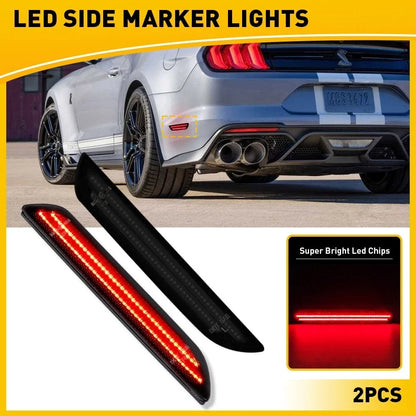 Rear Bumper Side Marker Light for Ford Mustang V6 GT (2015–2022) Smoke Red
