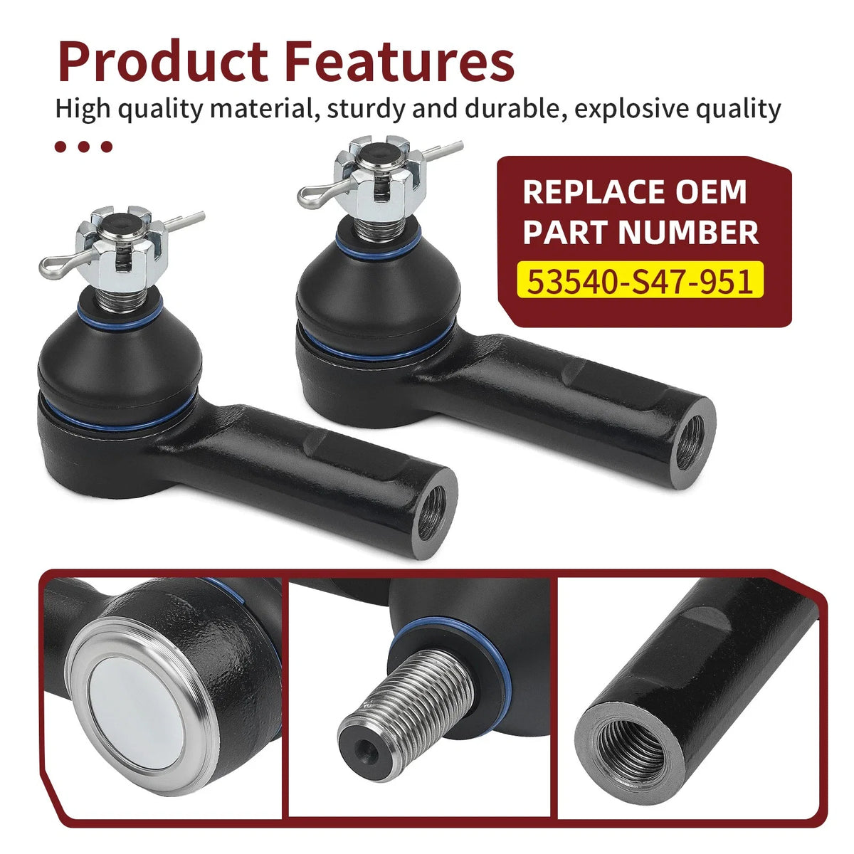 Tie Rod End Kit for Honda Pioneer 700-4 SXS700M4 SXS700M2 (2014–2024)