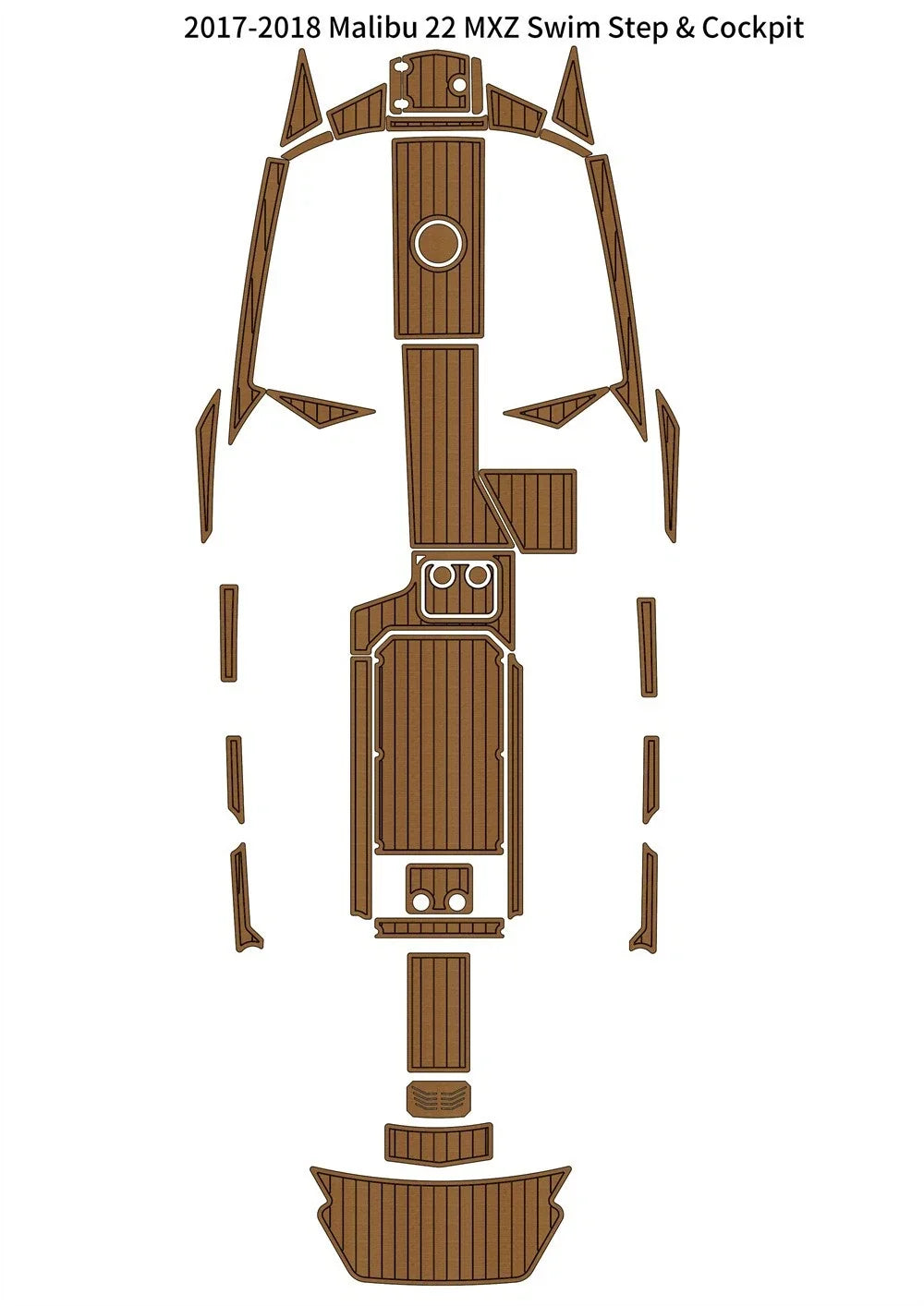 EVA Foam Teak Deck Floor Cockpit Pad for Malibu 22 MXZ (2017–2018)