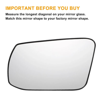 Left Side Heated White Mirror Glass for Nissan Altima Sentra (2013–2018)