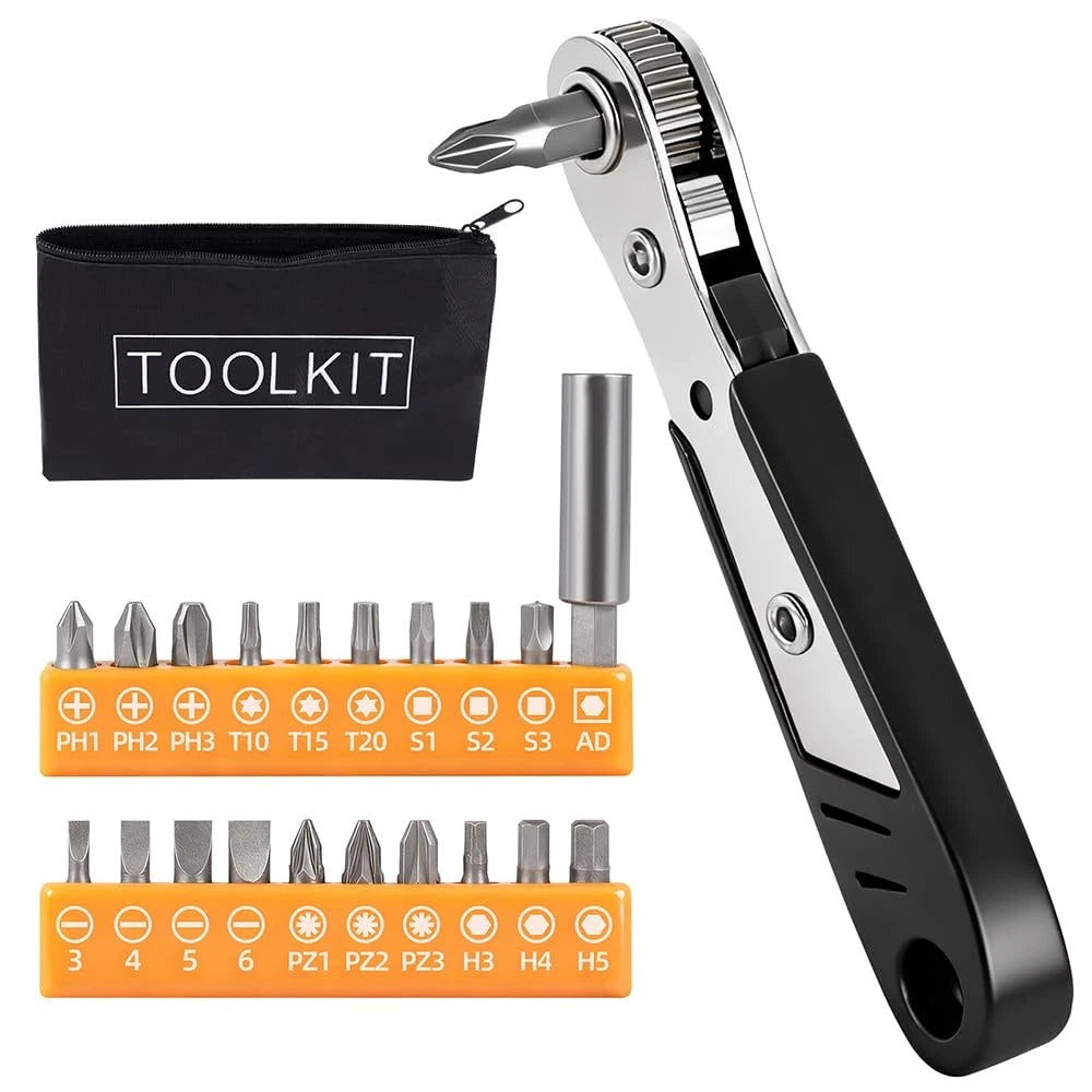 22-in-1 Ratchet Screwdriver Set for Tight Spaces DIY Tool