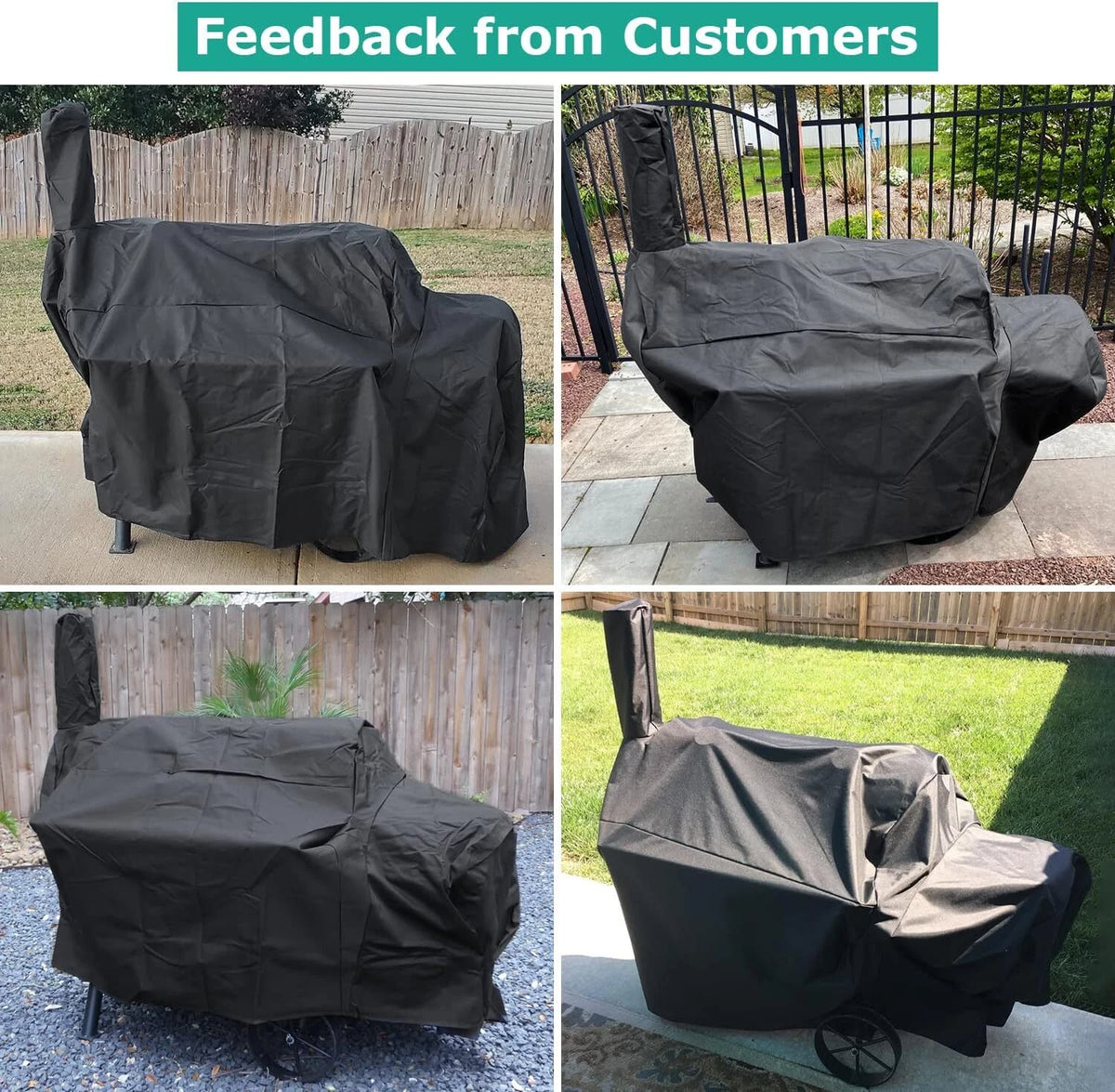 Heavy Duty Waterproof Offset Smoker Cover for Outdoor Grills