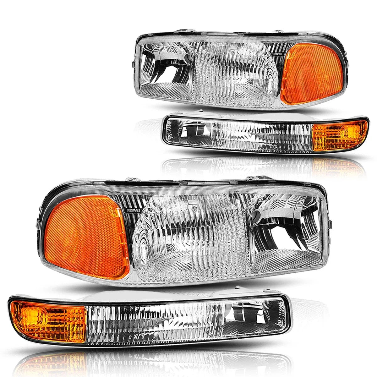 Set of 2 OE Replacement Headlight & Bumper Lamps for GMC Sierra/Yukon (1999–2007)