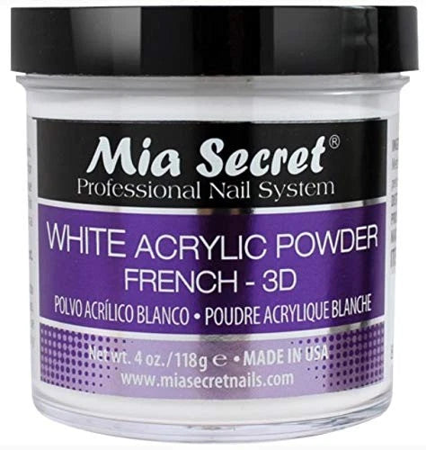 Set of 3 Acrylic Powder for Nail Art - Pink, Clear, White (4 oz)