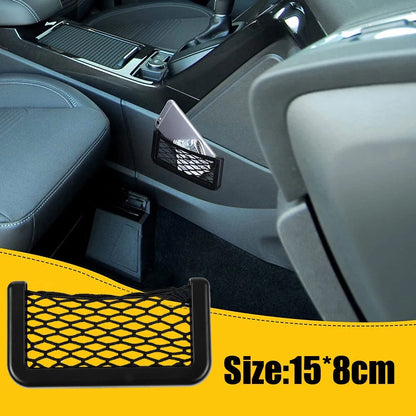 Set of 4 Elastic Net Bag Phone Holders for Car Interior - One Touch System