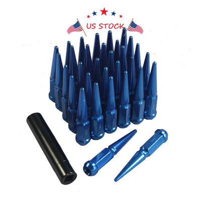 32 pcs Blue Spike Lug Nuts for Ford F250 F350 Dodge Ram 2500 3500
