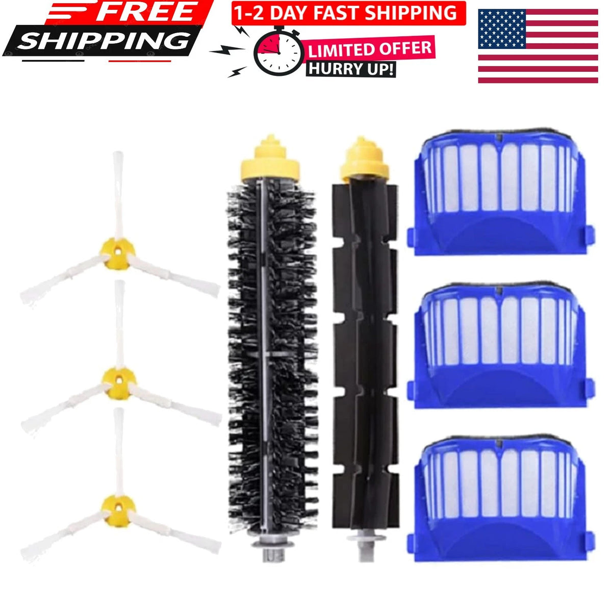 Replacement Parts for iRobot Roomba (Brushes, Filters, Screws)