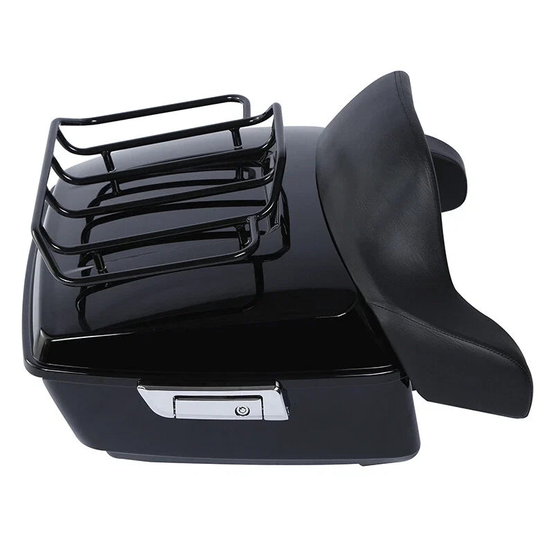 Black King Trunk Backrest Mount Rack for Harley Electra Glide (2014–2026)