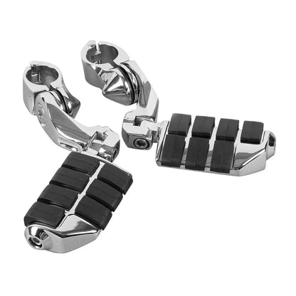 1.25" Chrome Adjustable Highway Short Mount Foot Pegs for Harley Touring