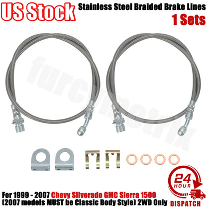 Stainless Steel Extended Brake Lines for Silverado Sierra 1500 (1999–2007)