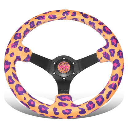 350mm NRG 3-Spoke Steering Wheel for Universal Fit (350mm) - Orange Black