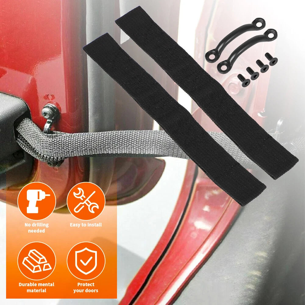 Footman Loops Door Limit Straps & Torx Screws Kit for Jeep Wrangler (CJ-YJ-TJ)