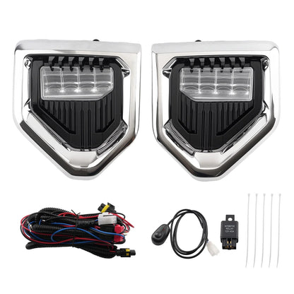 Pair Fog Lights for GMC Sierra 1500 Denali (2019–2022) W/ Bezels LH+RH