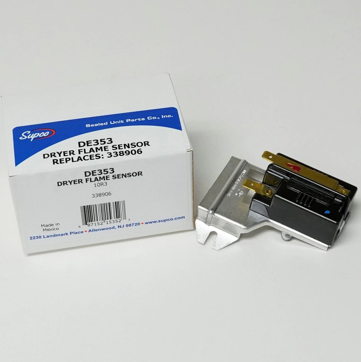 Gas Dryer Heat Sensor for Whirlpool Kenmore (WP338906, PS344761, AP2910747)