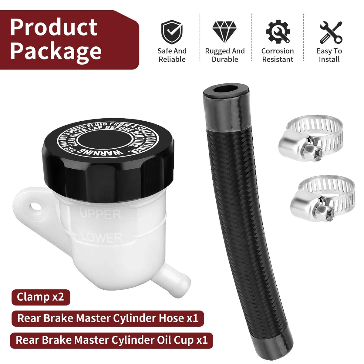 Brake Master Cylinder Oil Cup & Hose for Honda Gold Wing GL1200 (1984–1987)
