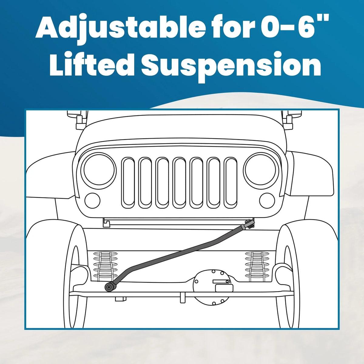 Adjustable Front Track Rod/Bar 0-6 Lift Kit for Ford F-250 F-350 4WD (2005-2007)