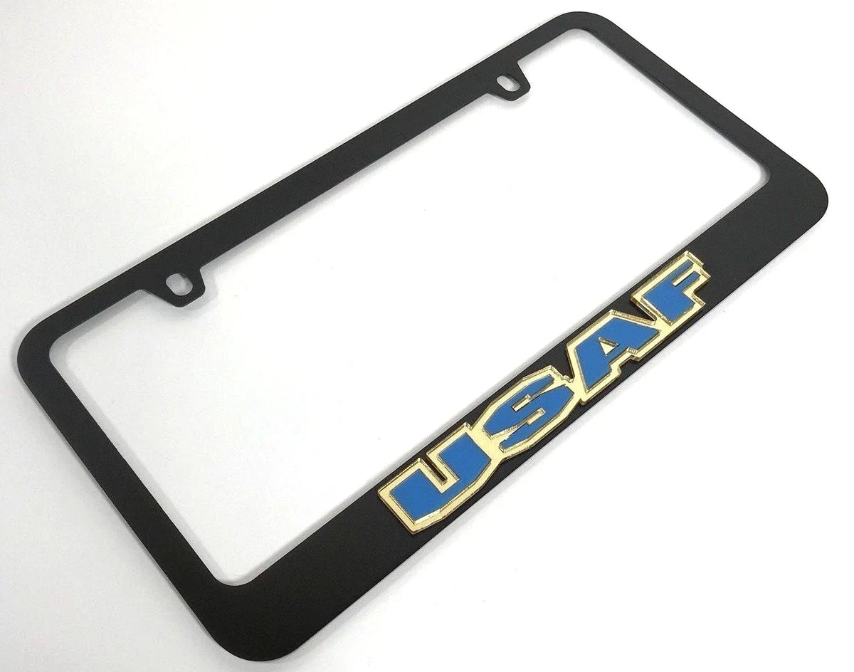 License Plate Frame Premium Black for US Air Force (USAF) 1947–2025