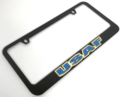 License Plate Frame Premium Black for US Air Force (USAF) 1947–2025
