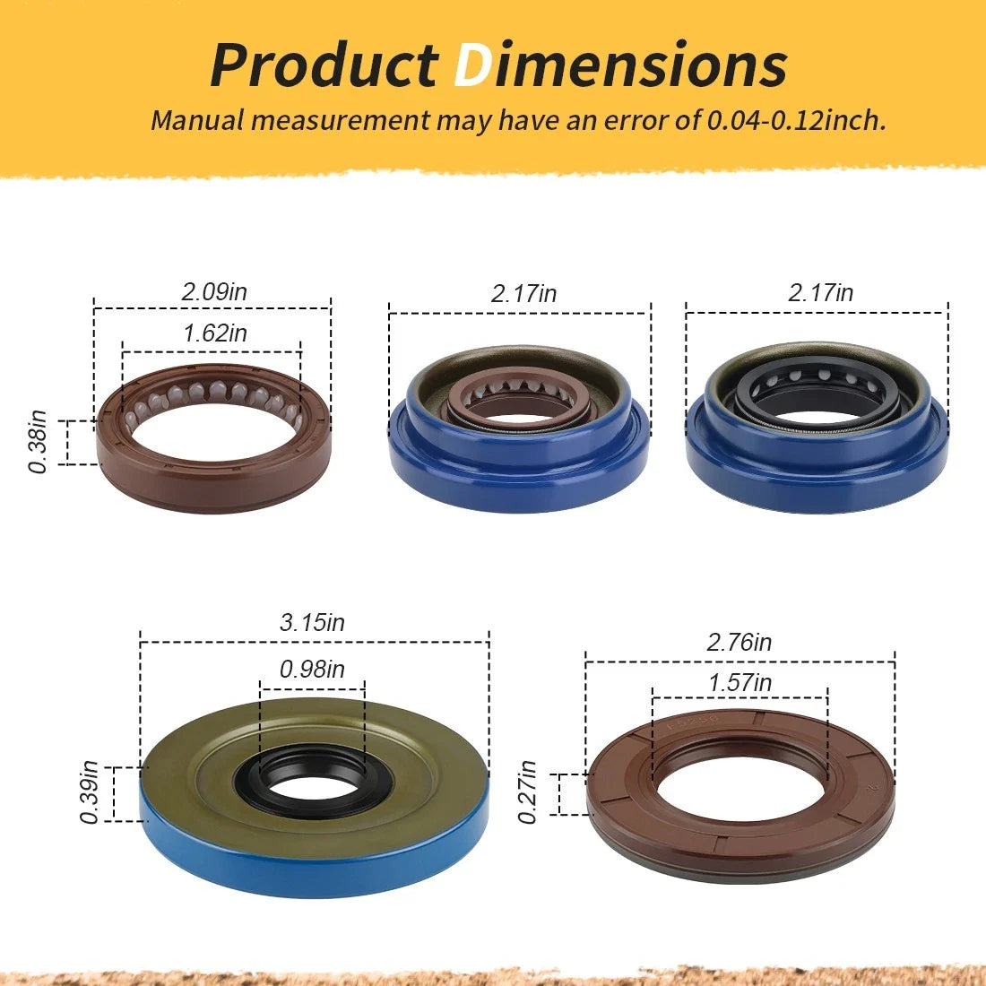 6 Transmission Oil Seals Kit for Polaris General 1000, XP 1000, PRO XD (2016–2023) 3610284