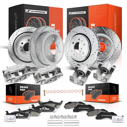 Set of 4 Drilled Rotors & Pads for Ford F-150 (2010–2011)