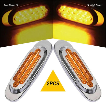 2X Amber 16-LED Side Marker Lights for RV Truck Trailer (Waterproof)