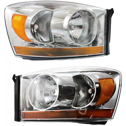 Headlight Assembly Pair for Dodge Ram 3500 (2006) PLX-M0-CS182-B001L-CL360A3, CH2518114, CH2519114
