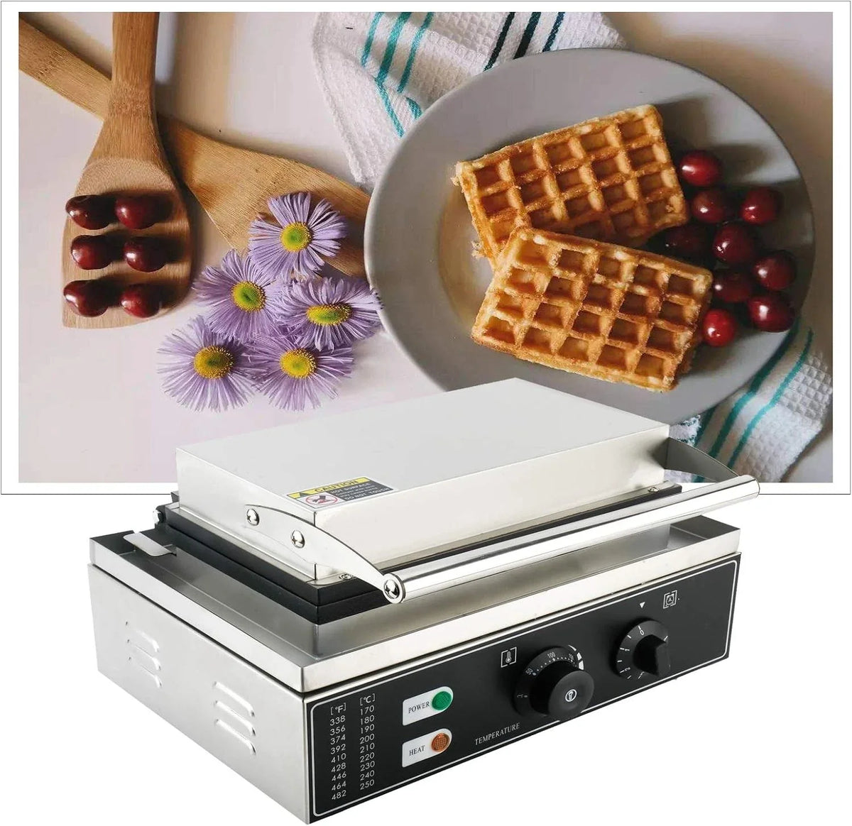 Waffle Maker 10 Grids for Commercial Use (110V 1550W)