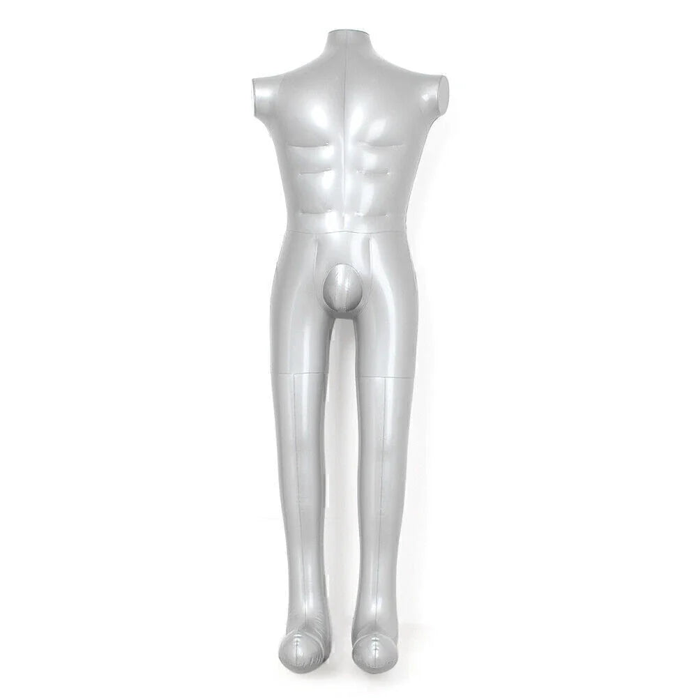 Inflatable Mannequin Torso Dummy Display - Silver Armless Fashion