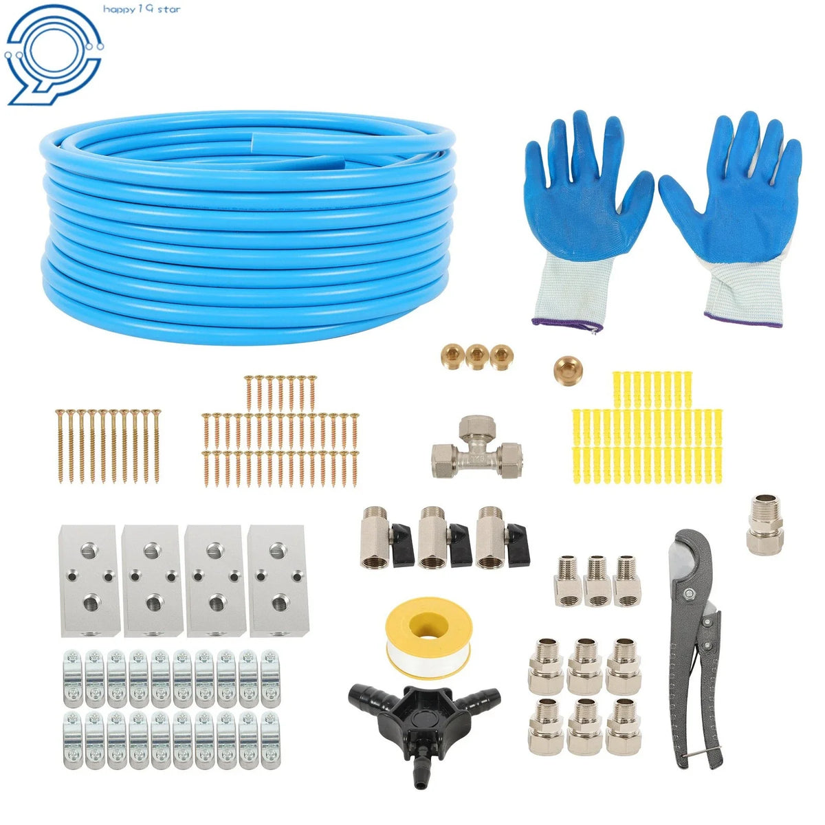 1/2" Aluminum Compressed Air Piping Kit - 100ft for Shop Use