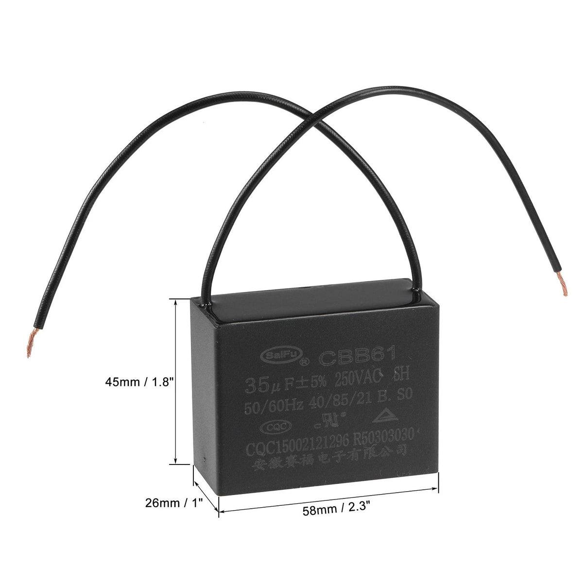 Ceiling Fan Capacitor CBB61 35uF 250V AC for Ceiling Fans