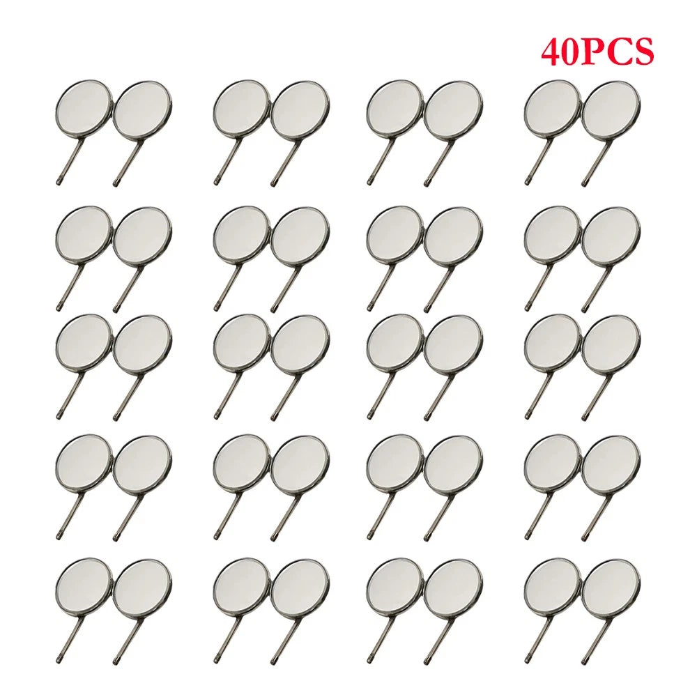 20-100PC Dental Mouth Mirror Handle Stainless Steel Reflector #4