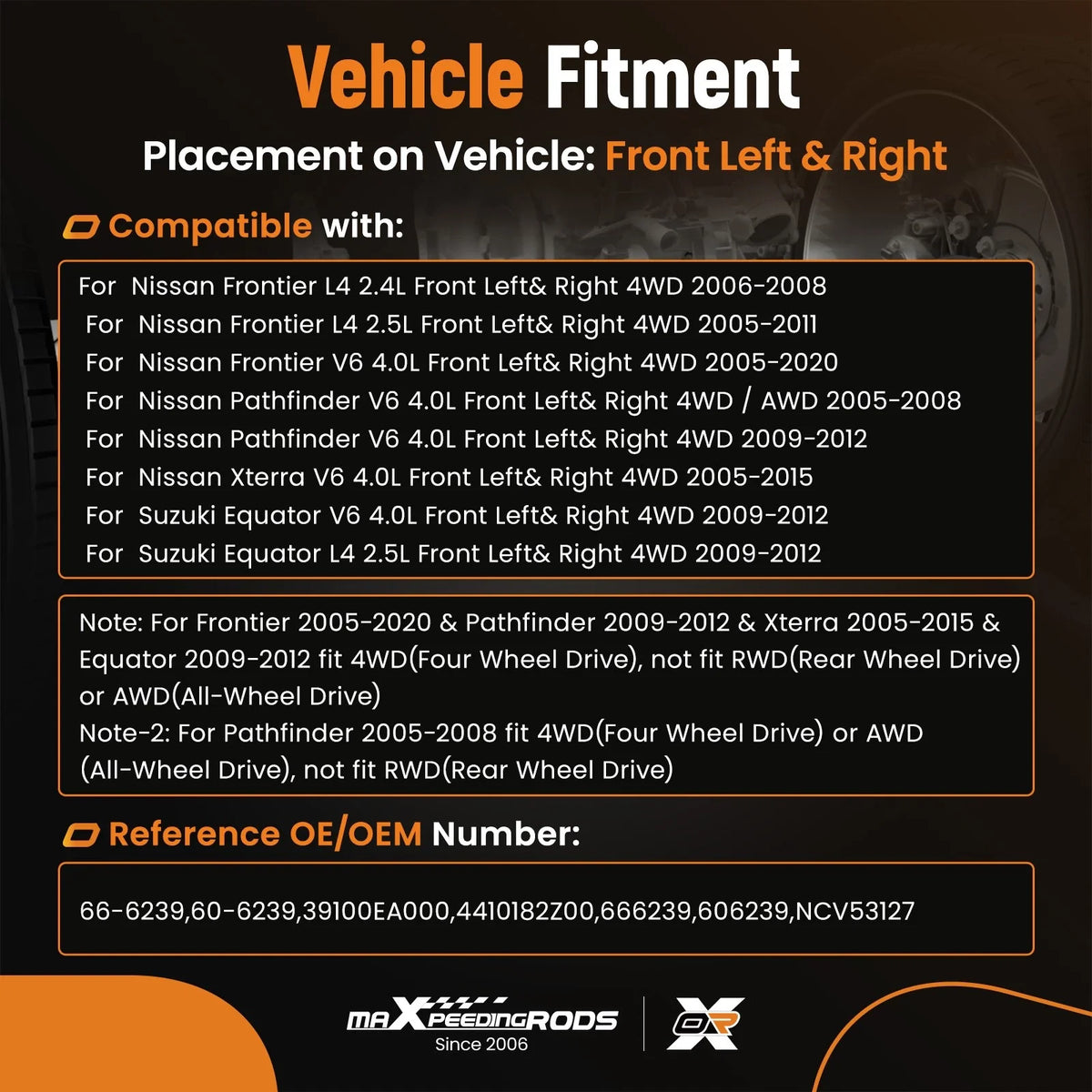 2X Front CV Axle Shaft for Nissan Frontier Xterra Pathfinder (2005–2019)