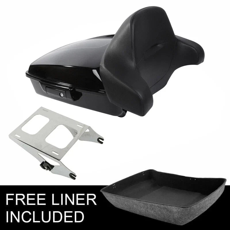 Black Chopped Trunk Backrest Mount for Harley Touring Road Glide (2014–2026)