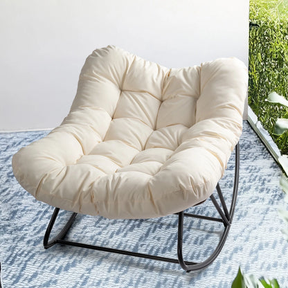 Oversized Patio Wicker Egg Lounge Chair 38" for Outdoor Use