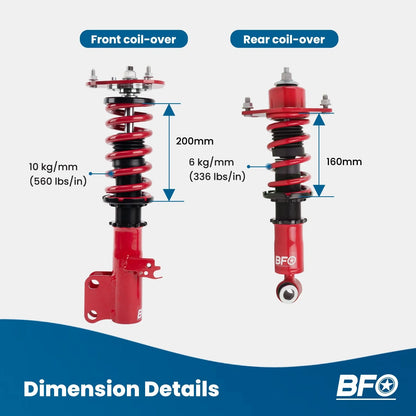 BFO Coilovers Suspension Lowering Kit for Toyota Corolla (2009–2017) E140/E150/E170