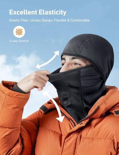 Windproof Balaclava for AstroAI Ski Mask (One Size, Black)