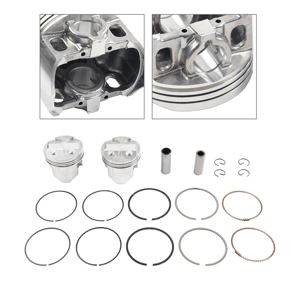 2X 62mm Piston Ring Kit for Kawasaki Ninja 250 (1986–2007) GPX 250R ZZR 250