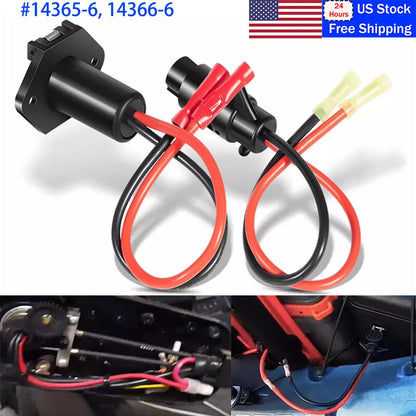 2X Trolling Motor Plug & Socket Set for Marine Boats (12V, 8 Gauge)